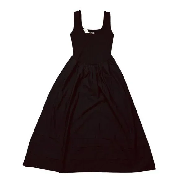 NWT J. Crew Women's XS Black Drop-Waist Mixy Dress Knee Length Sleeveless‎ - Picture 3 of 10